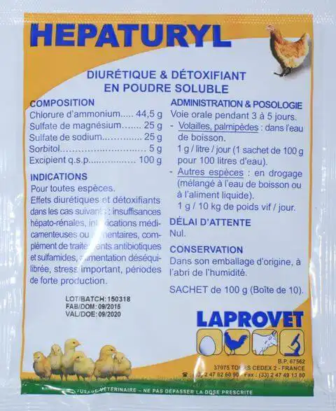 hepaturyl medicament veterinaire pour poulet