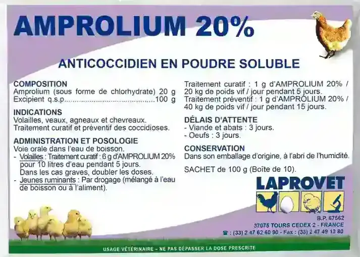 amprolium médicament vétérinaire pour traiter les poules